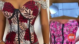 How to make a Corset with a Bra Cup | Easy Pattern || Cutting and Stitching