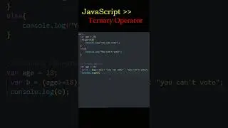 Ternary Operator JavaScript #shorts #coding