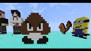Una Figura de GOOMBA Personaje de Mario Bros Figuras Basicas Pixel Art #15