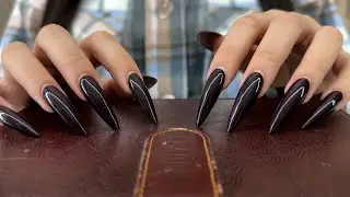 1 HOUR ASMR - Tapping and Scratching Leather Notepad !