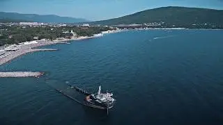 п.Кабардинка 2018г. Центральный пляж,набережная. Съёмка с квадрокоптера.