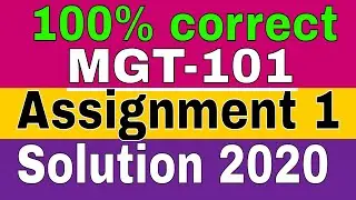 MGT 101 Assignmet 1 Idea Solution | 100% correct | Learn with Zaheer Ul Islam