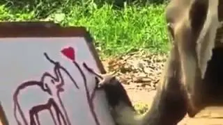 Рисующий слон!