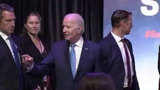 Biden Tries To Combine Kiss, Thumbs Up, Fist Bump In Odd Gesture Before Leaving The Stage