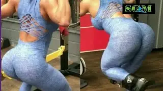 Vivian Cristinelle working legs and glutes at the gym.