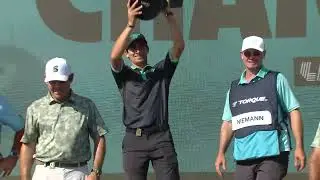 Podium Celebration Joaquin Niemann Winner 2024 LIV Golf Jeddah © LIV Golf