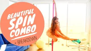Beautiful Spin Combo | Pole Dance Tutorial (Intermediate)
