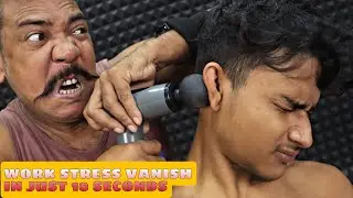 Powerful Body Massage by Vibrator | Ear Massage | Head Massage | Neck Cracking by Asim Barber | ASMR