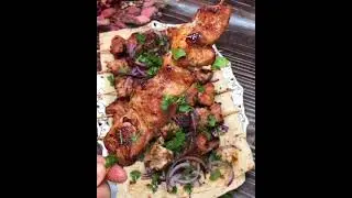 шашлык в домашних условиях, быстро и легко, курица, простой рецепт
