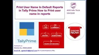 Print User Name In Default Reports in Tally Prime How to Print User Name In Reports