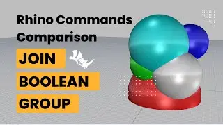 Rhino Commands Comparison- Join/Boolean/Group- Rhino 3D Tutorail 