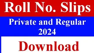 #Rollnoslip2024 SSC Roll No slips II Matric Roll No 2024 - 10th Class Regular & Private Roll Slips