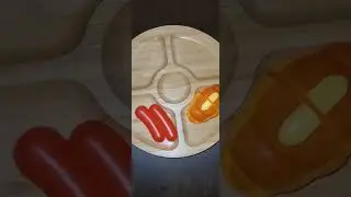 Pretend filling Breakfast Platter Asmr with chop toy set #shorts  #asmr