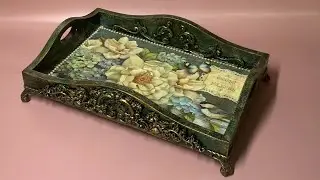 Винтажный поднос. Vintage tray .