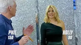 Holly Willougby Acting Naughty During Sausage Game - Leather Skirt