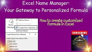 🔥How to create customized formula in Excel | Name Manager🔥
