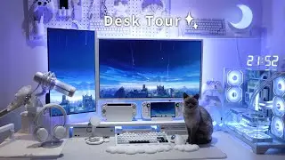 My dream white desk setup🤍 Gaming desk tour