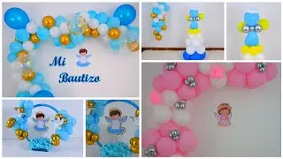 🎈Decoracion para Bautizo🎈Guirnalda con globos para Bautizo