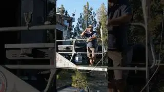 Pilot converts airline box truck to Tiny Home w/ scissor lift! #shorts