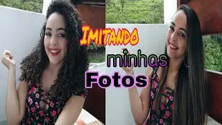 Imitando minhas fotos de cabelo cacheado na versão lisa.