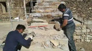 Taş ustası Mehmet taştan merdiven yapımı
