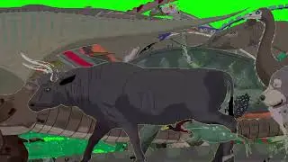 Mesozoic Fauna Stampede Green Screen for 