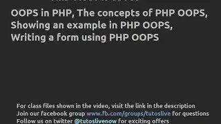 OOPS in PHP by Tutoslive