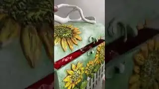 Чайный сундучок и салфетница из самозатвердевающей массы. Ручная лепка.