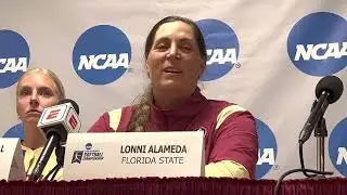 FSU coach Lonni Alameda, Sandercock, Sherrill and Watson after Regional