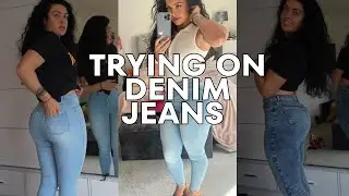 4K Denim Jeans Try on Haul - Trying on Jeans 💕