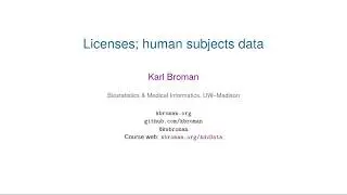 Software/data licenses and human subjects data