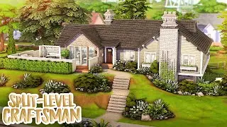 Split-Level Craftsman Family Home for 4 Sims 💚 | The Sims 4 Speed Build