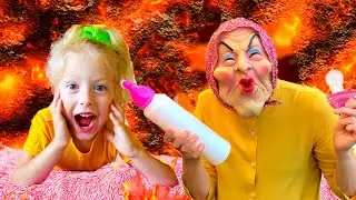 Пол это лава - Радена и Няня играет floor is lava