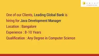 Java Development Manager | Java Developer | Manager Jobs | Java | Java Jobs | Java Development