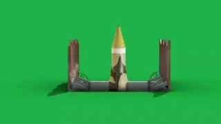 Rocket launching green screen