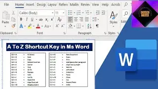 MS-Word Shortcut keys in Hindi || A to Z MS-Word Shortcut keys #msword