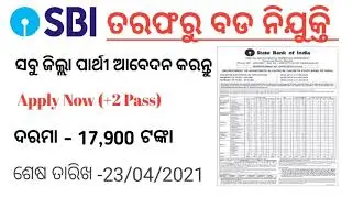 State Bank Recruitment 2021|Apply Online Now |12th Pass State Bank Of India |#digitalmaster