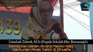 Sambutan Ustadzah Zahroh, M.Si dalam Acara Santunan Yatim di MTs. Model Baitunnajah