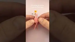 Amigurumi flamingo pattern from my book, Cute & Cuddly Crochet 🦩#crochet #microcrochet #miniature