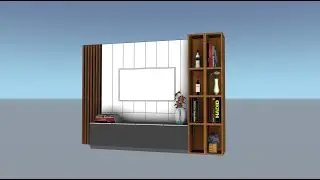 TV UNIT SKETCHUP TIMELAPSE MODEL
