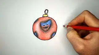 Как нарисовать Ёлочную игрушку с Хаги Ваги | Christmas tree toy Huggy Wuggy drawing
