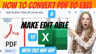 PDF To Exell/How to convert pdf file to exel/how to make editable file from pdf file