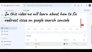 Indexing or Redirect Error on google search console | How to fix Redirect Error on search Console