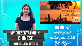Presentations in Chinese with Telugu Subtitles | Improving Chinese One Sentence At A Time!