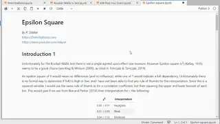 Python - Epsilon Squared (effect size for Kruskal-Wallis)