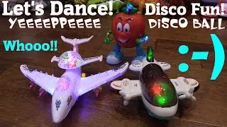Cute Toys for Kids: Battery Operated Airplane Toys with Lights and Sounds. Dancing Apple!