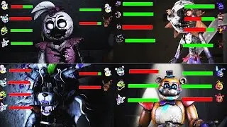 [SFM FNaF] Top 5 Shattered Security Breach VS FIGHT Animations WITH Healthbars