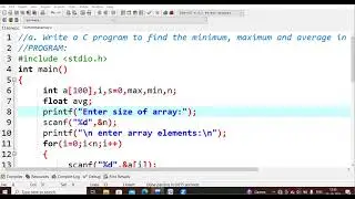14.C program to find minimum and maximum values in given array elements| C Programming  LAB| PPS LAB