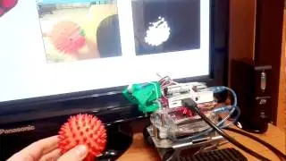 Object tracking with Raspberry Pi 3 and Picamera on pan/tilt-mount moved with Arduino and two servos