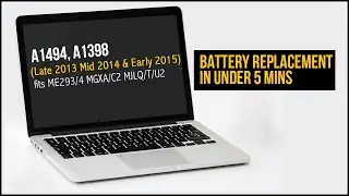 How to replace battery of Late 2013 Mid 2014 and Early 2015, A1398, A1494 Macbook Pro in 5 minutes